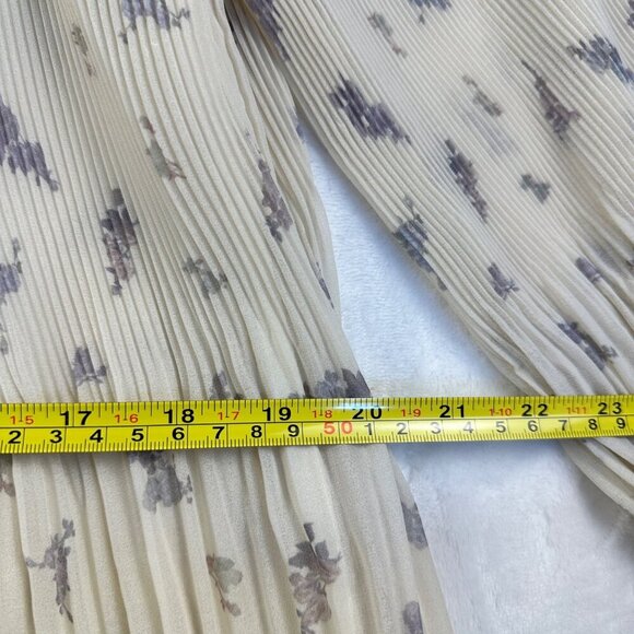 GANNI Pleated Georgette Midi Dress Sz 36/M Feminine Whimsical Cottagecore - Picture 11 of 16